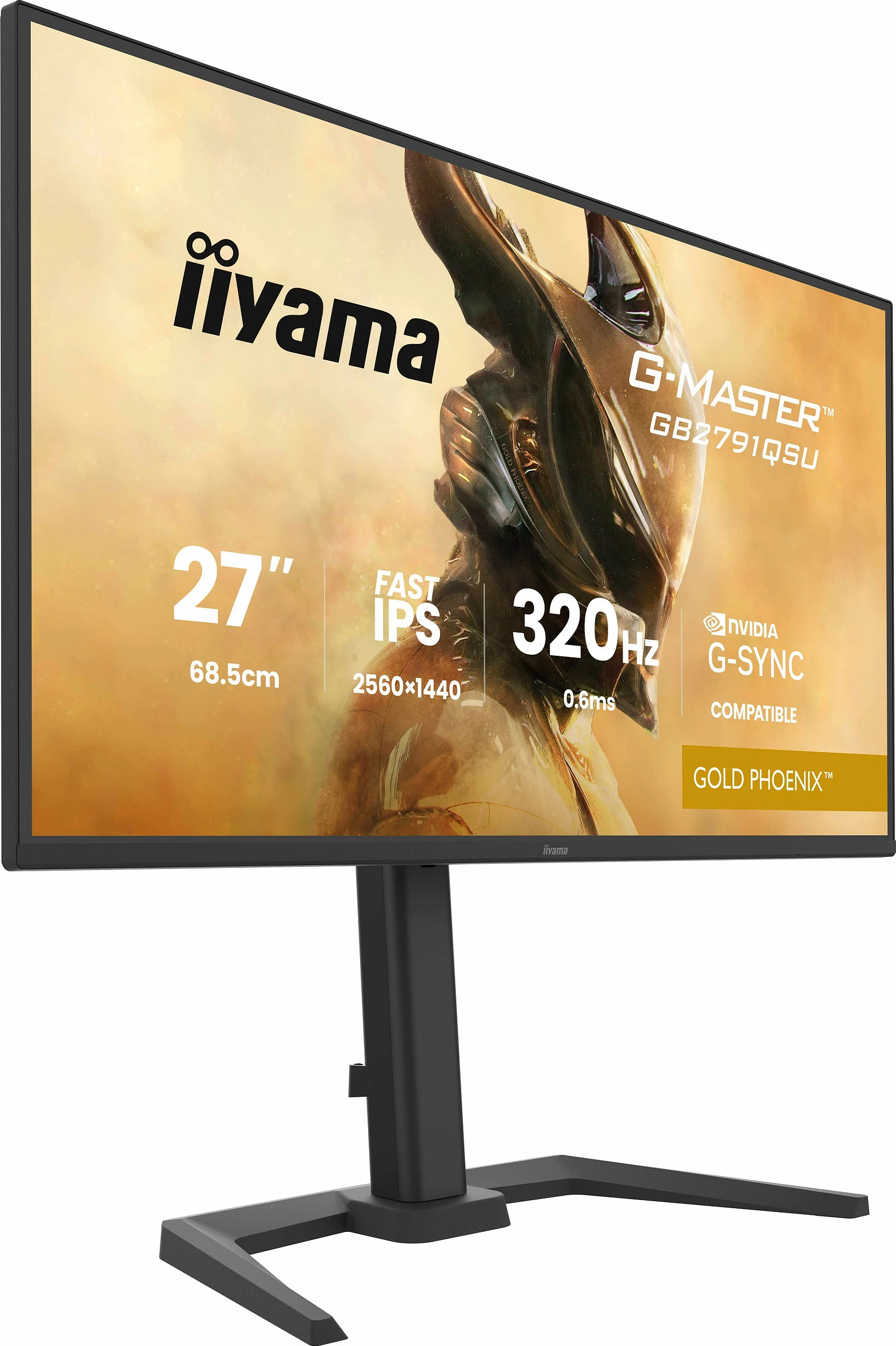 Monitor gaming iiyama G-MASTER Gold Phoenix GB2791QSU-B1, 27", Fast IPS, QHD 2560x1440, 320Hz, i zi mat