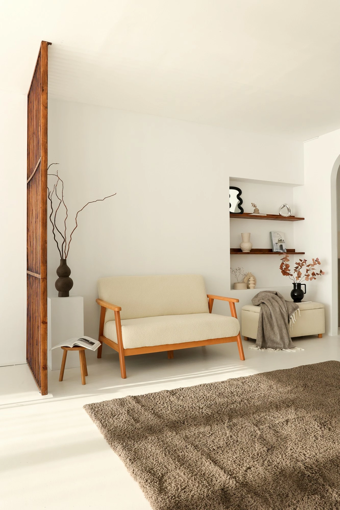 Divan dy ulëshe Atelier del Sofa, Nika, i bardhë