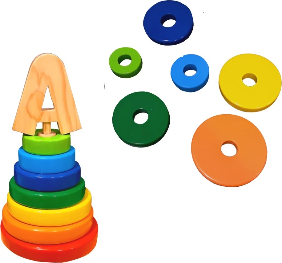 Lodër druri për fëmijë, shumëngjyrëshe, Skye Decor, Rainbow