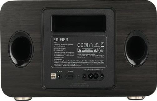 Sistem zëri portabël Edifier D32, 2.1 kanale, Bluetooth 5.3, 60W, Wi-Fi, druri/zezë