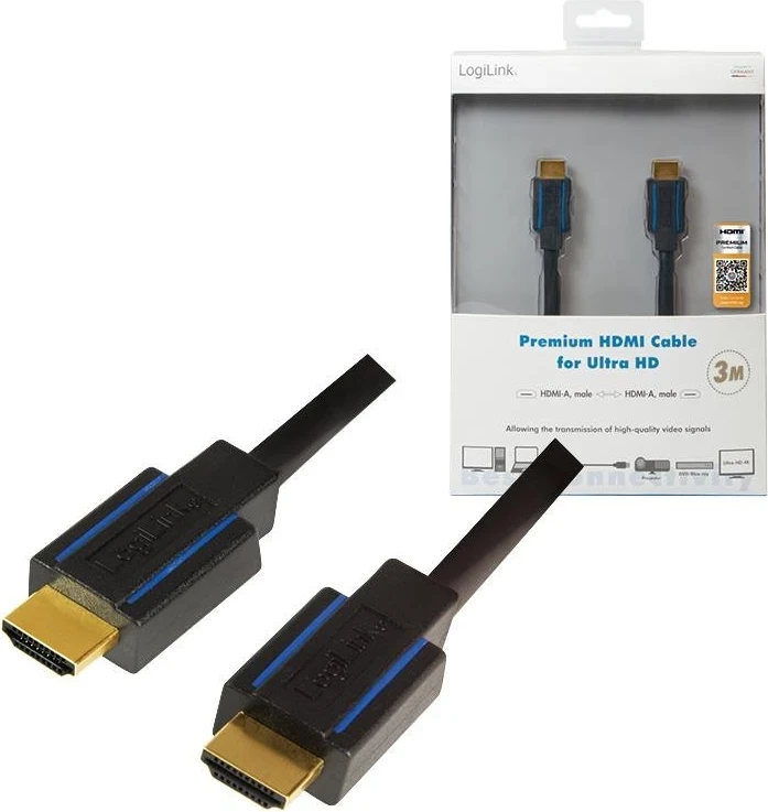 Kabllo HDMI Ultra HD 3.0m LogiLink, e zezë