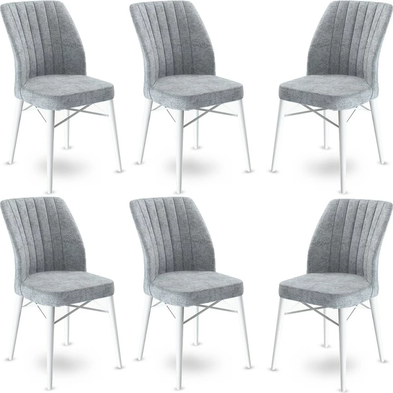 Set karrigash (6 copë), Hanah Home, Flex, gri dhe e bardhë