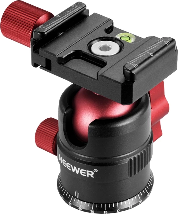Kokë sferike stativi, Neewer GM28, 28 mm, kapacitet 5 kg, montim 1/4" sipër + 3/8" poshtë, e kuqe