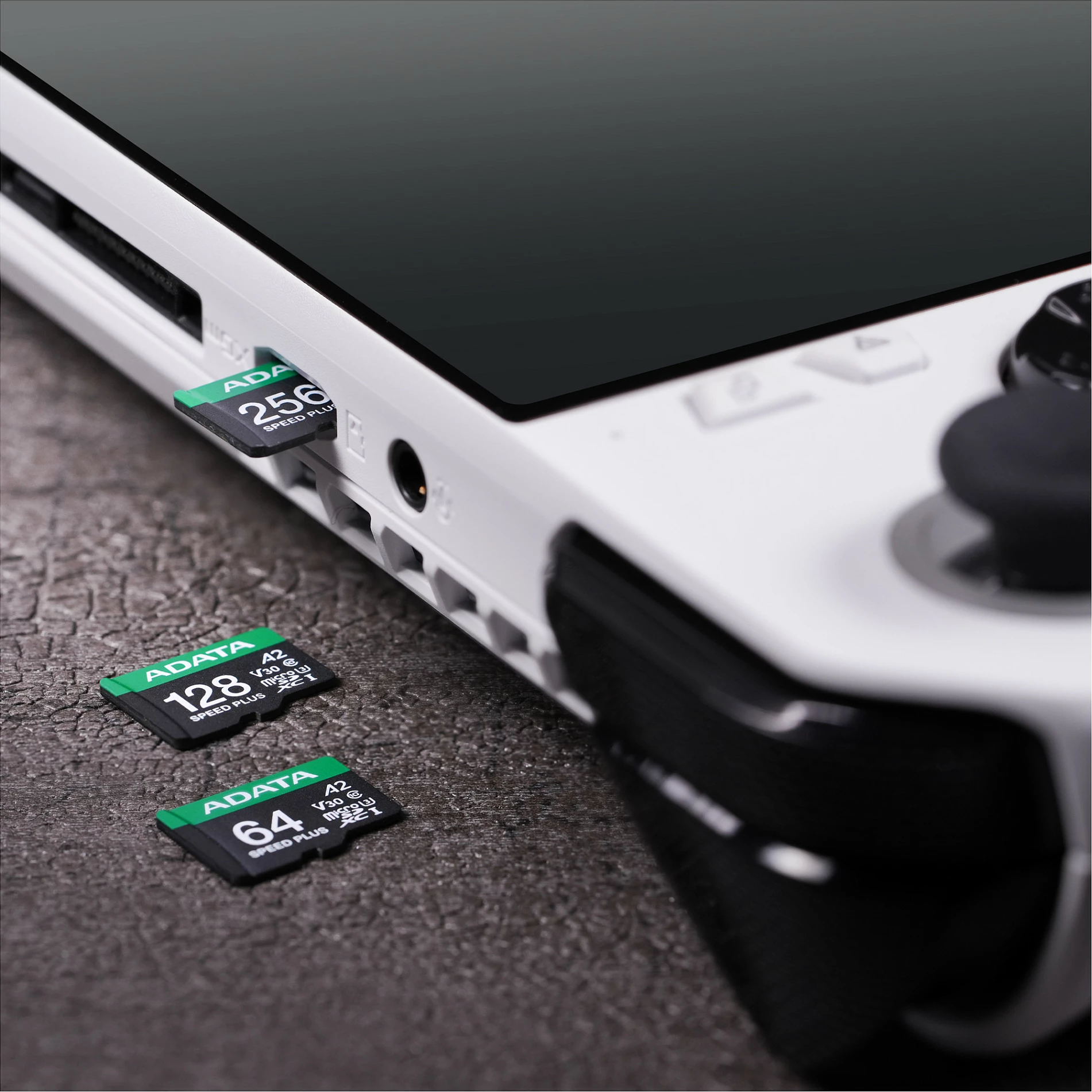 Kartelë memorie ADATA Speed Plus microSDXC 512GB, UHS-I U3 V30 A2, me adapter SD, e zezë/jeshile/bardhë