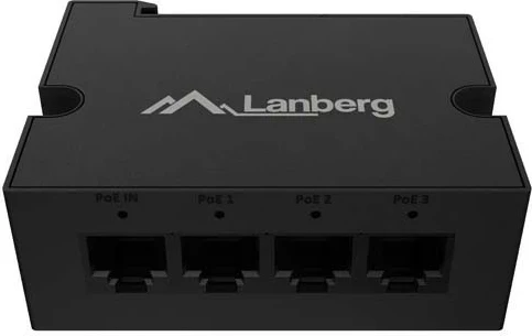 Switch LANBERG DIN-GE4-BT-90W, 1xIn 3xOut, 1Gb, POE, DIN rail, zi
