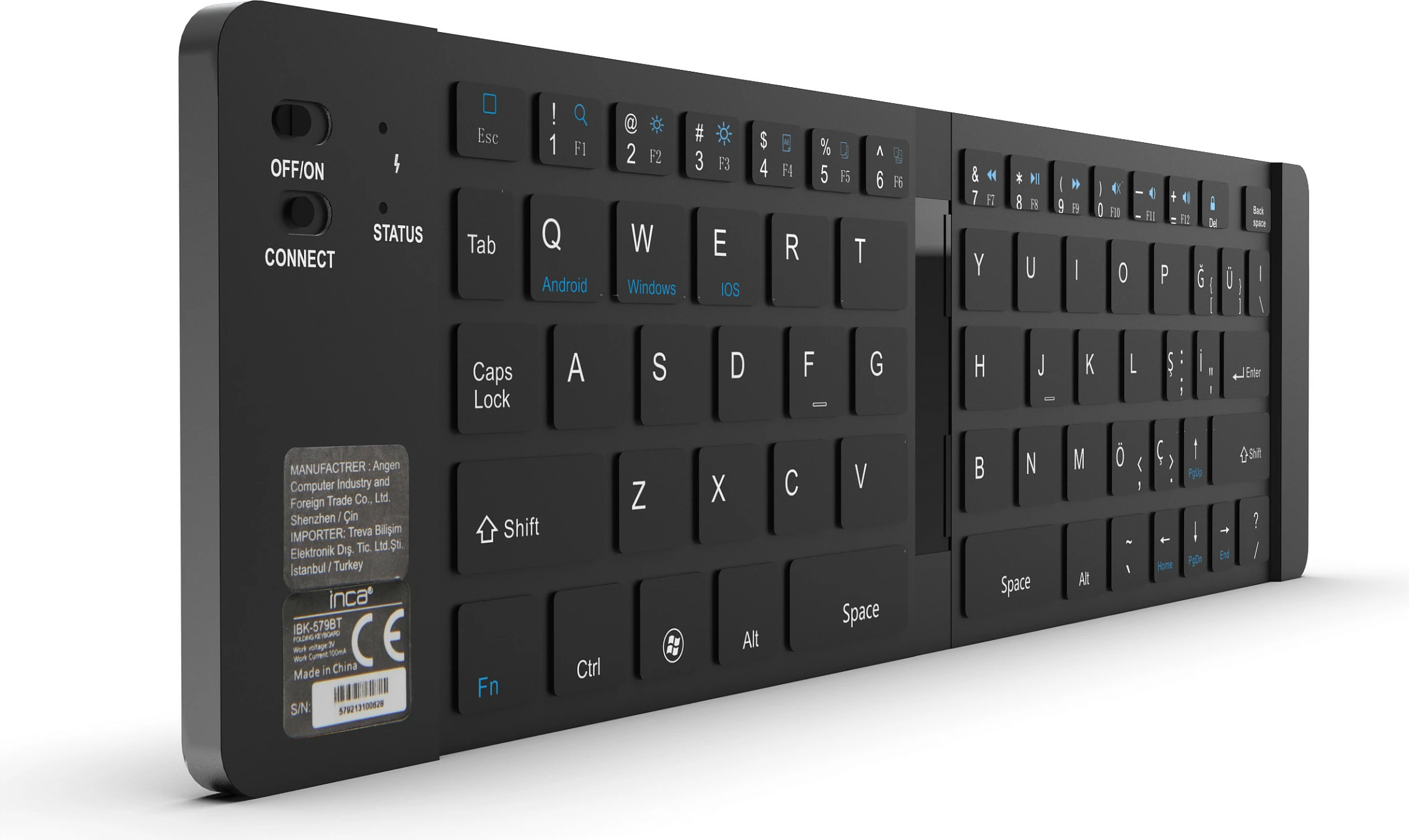 Set tastature dhe maus Incase IBK-579BT, mini, Bluetooth, palosëse, silver