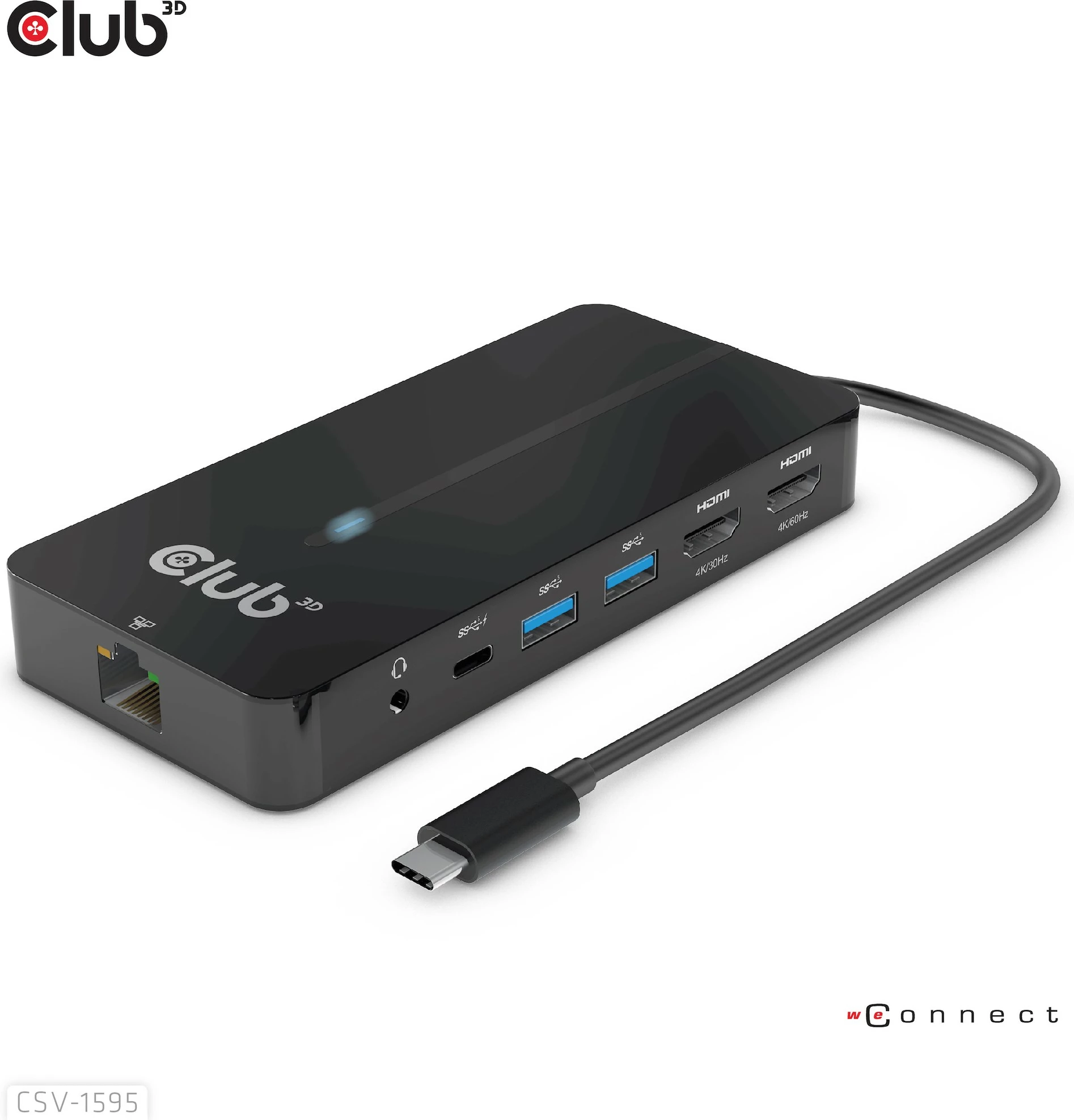 USB HUB Club3D 7in1, 2xHDMI, 2xUSB, USB-C, LAN, 4K60Hz, PD100W, zi