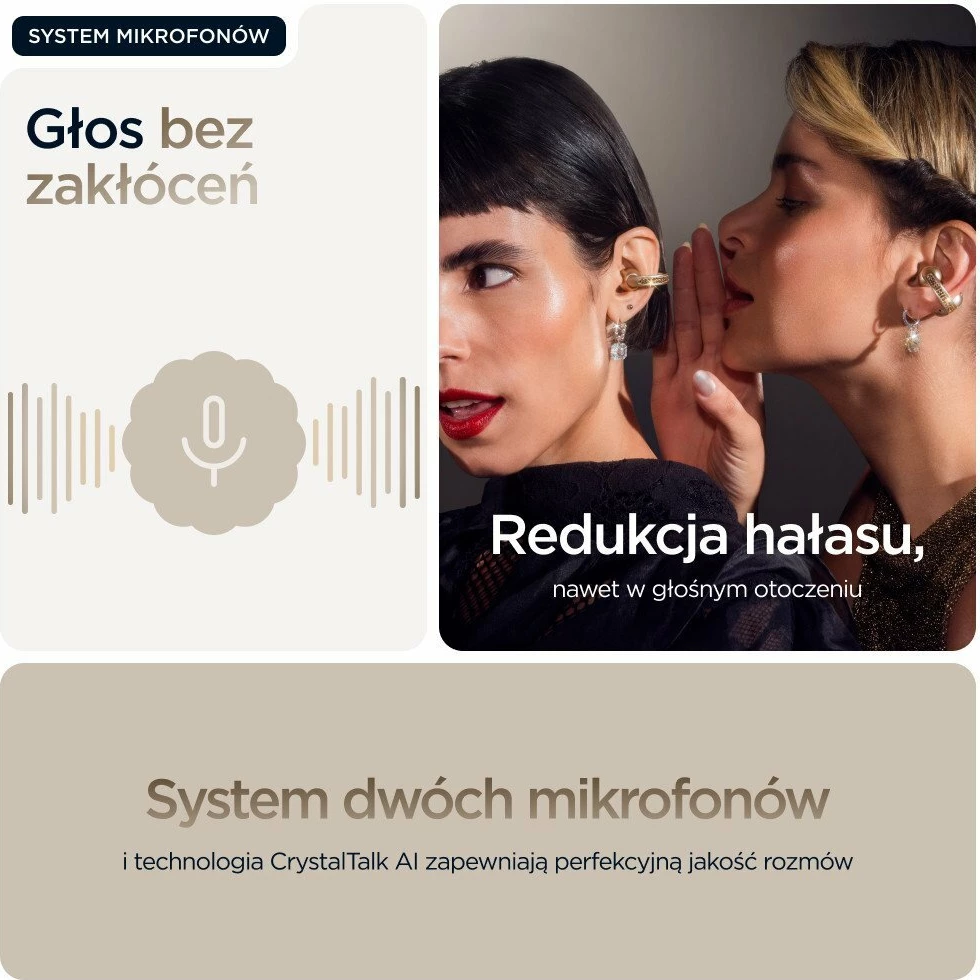 Kufje Bluetooth Motorola Moto Buds Loop by Swarovski PG38C07172, 37h bateri, mikrofon, French Oak/bezhë