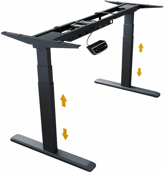 Kornizë tavoline sit-stand elektrike ICYBOX IB-EW205B-T, 62-128 cm, gjerësi 100-170 cm, 2 motorë, ngarkesë 125 kg, e zezë, pa pllakë tavoline