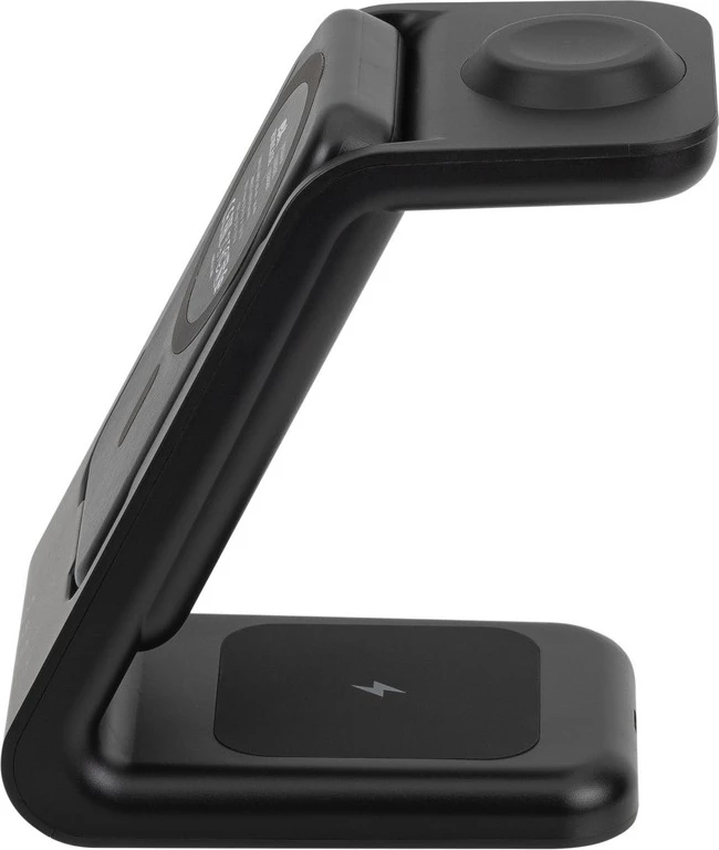 Stacion karikimi wireless 3-në-1 MagSafe RIVACASE VA4917, 15W, bateri magnetike 5000mAh, adapter 20W, i zi