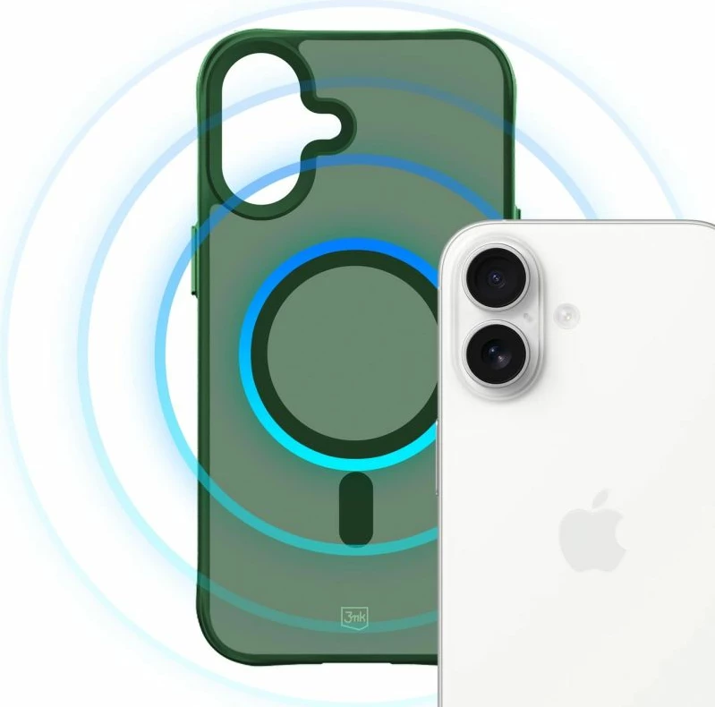Maskë telefoni 3mk Smoke MagCase për iPhone 16, e gjelbër