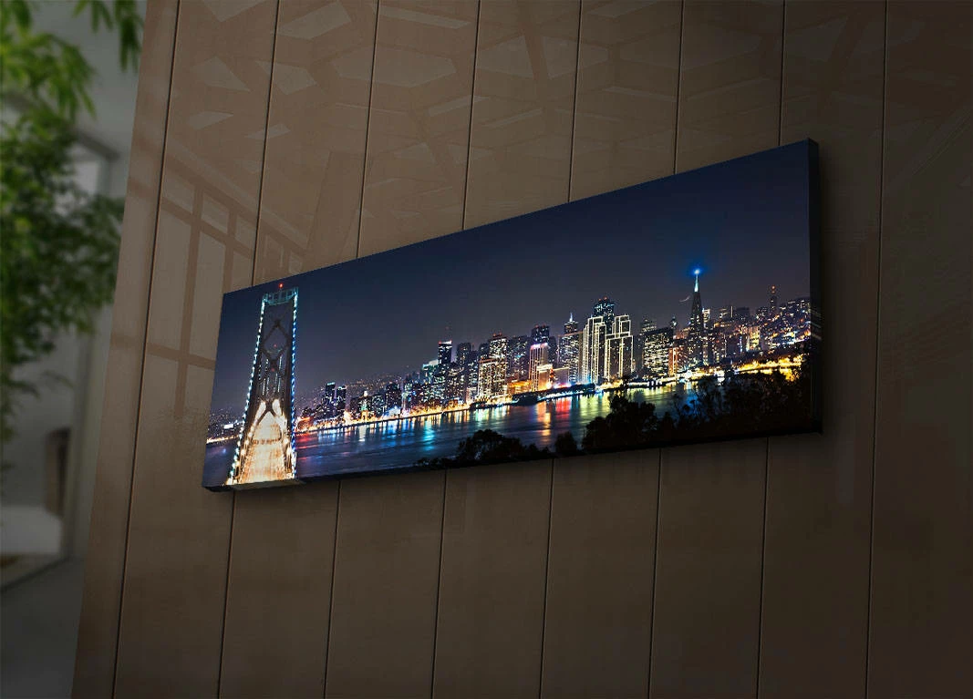 Pikturë dekorative me drita LED, shumëngjyrëshe, 30x90cm, 3090İACT-37