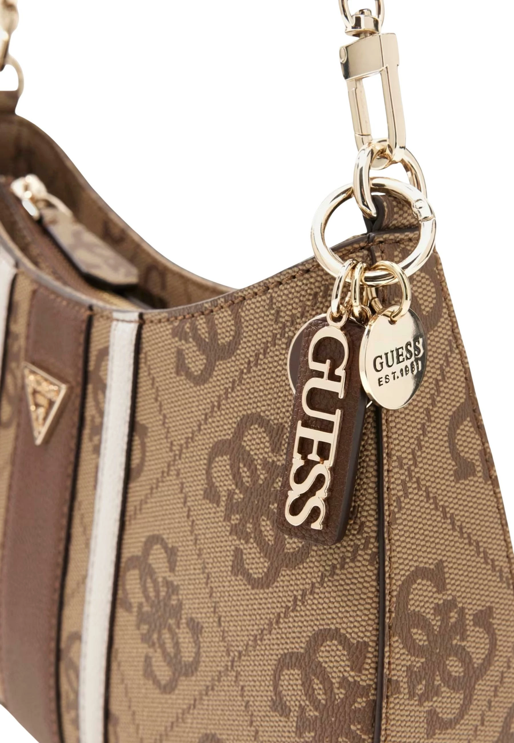 Çantë krahu për femra Guess ELSIE HWSS96 72180, e bardhë-kafe