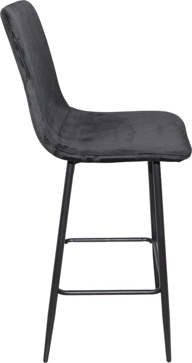 Karrige për bar Grato, material stof i zi, këmbë metalike të zeza, 43.5x55x114cm