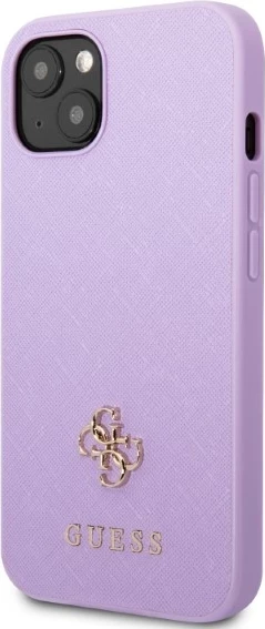 Mbështjellës Guess GUHCP13SPS4MU për iPhone 13 mini 5.4", Saffiano 4G Small Metal Logo, vjollcë