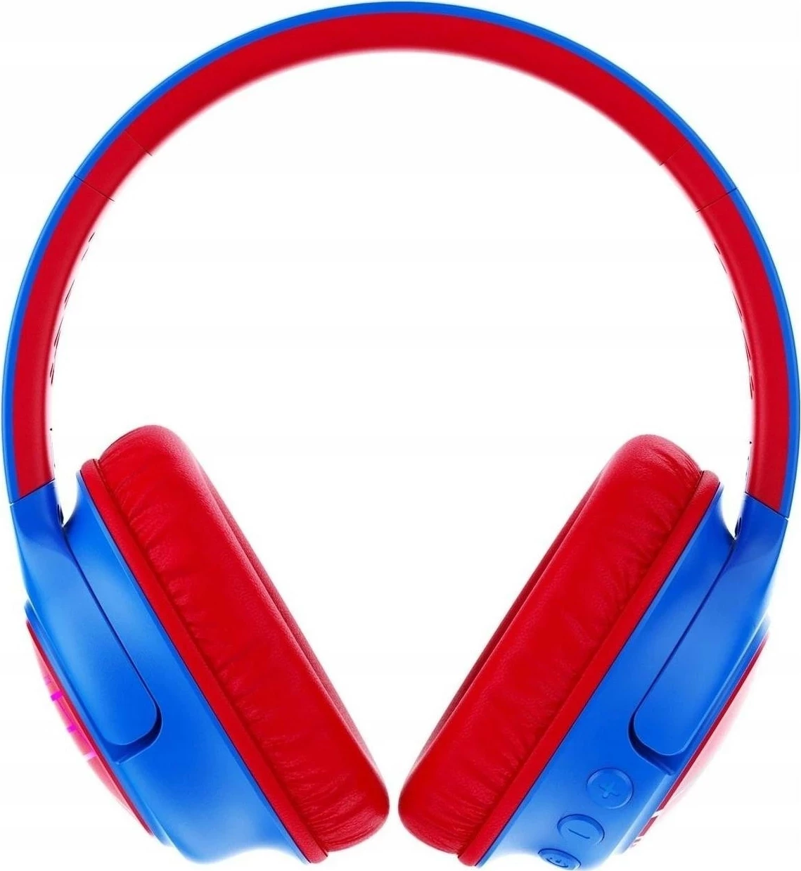 Kufje PowerLocus Bobo Kids, wireless Bluetooth 5.3, LED, AUX/USB-C, kuqe-kaltër