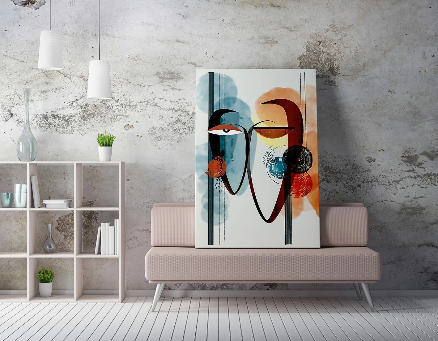 Pikturë dekorative në kanavacë Wallity, WY244, shumëngjyrëshe, 70x100cm