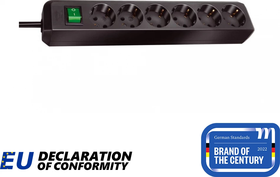 Shpërndarës rryme gjerman Brennenstuhl, me kabllo 1.5 m qe mund te lidhen paisje te ndryshme deri ne nje ngarkes totale 3600Watt