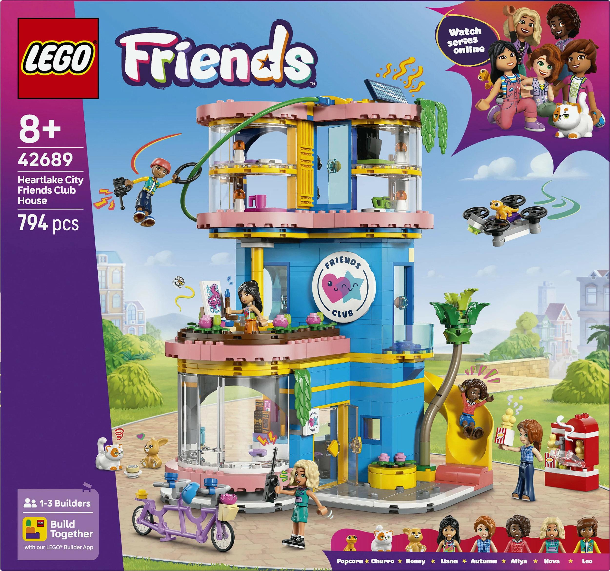 Set ndërtimi LEGO Friends Heartlake City Friends Club House 42689, 794 pjesë, 8+, shumëngjyrësh