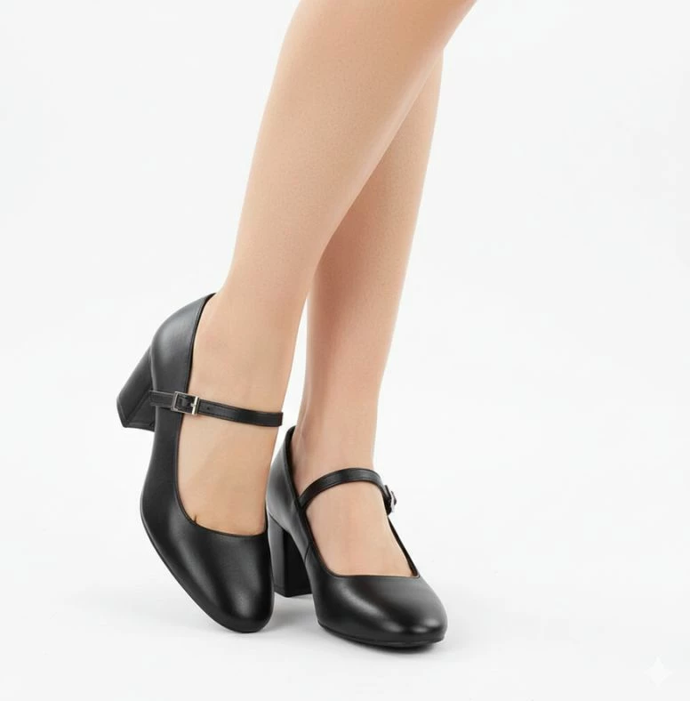 Këpucë elegante për femra Leone, të zeza