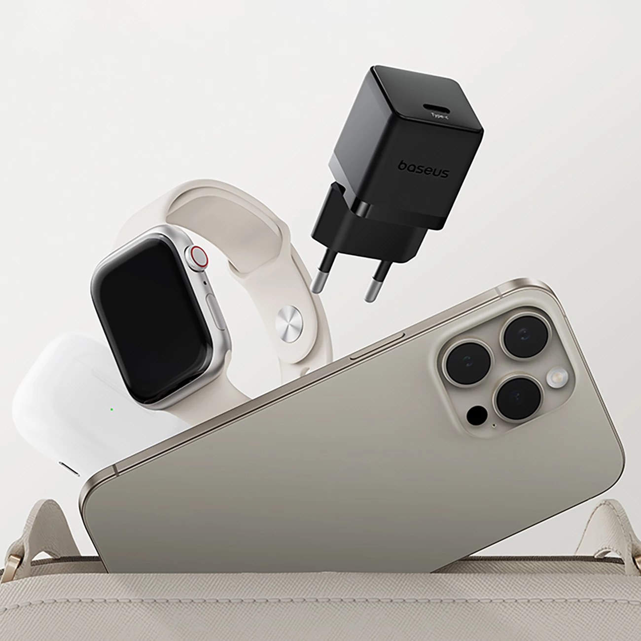 Karikues muri Baseus Palm 1C 20W me kabllo USB-C 1m, i zi