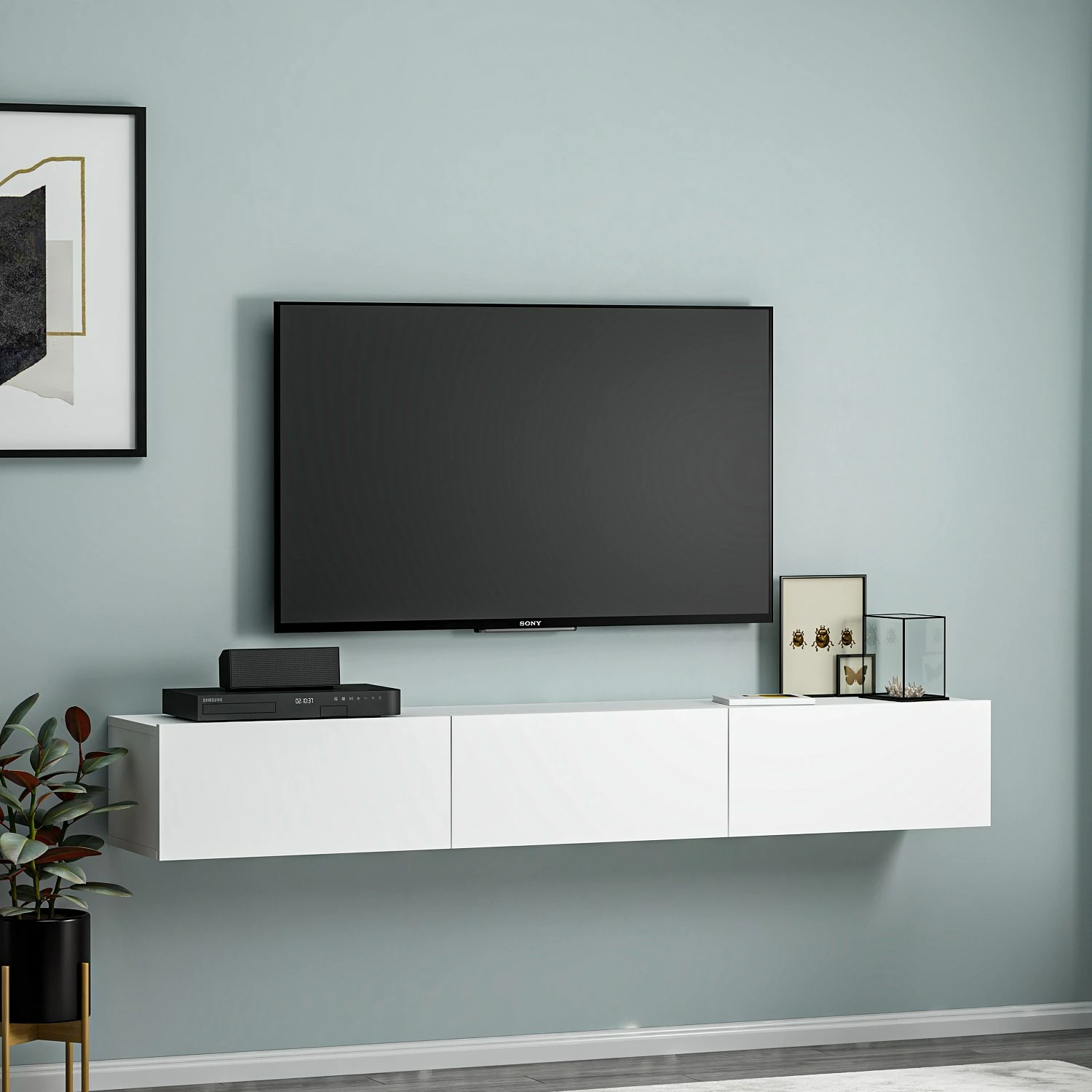 Komodë TV Hanah Home, ngjyrë e bardhë, Terra