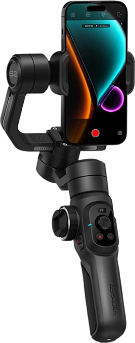 Gimbal stabilizues për celular AOCHUAN Smart S2, 3-aksësh, 5200mAh, me tripod, i zi, set