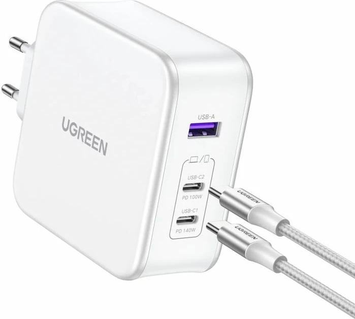 karikues USB-C UGREEN Nexode 15339, 3 porta, 140W, PD 3.1, GaN, e zez