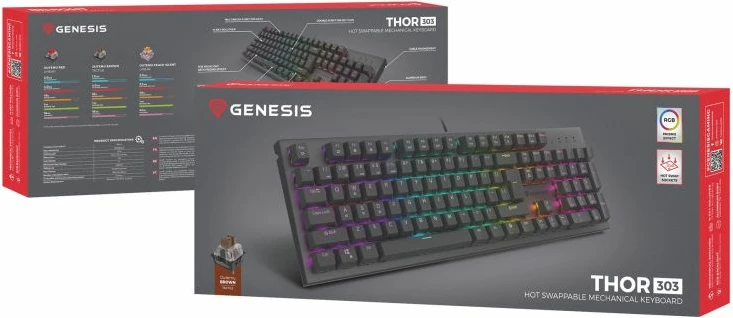 Tastierë mekanike gaming Genesis Thor 303, e zezë