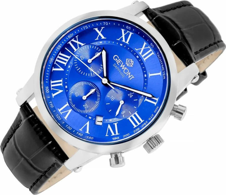 Orë dore meshkuj Giewont GW6260-A4, silver blue, set