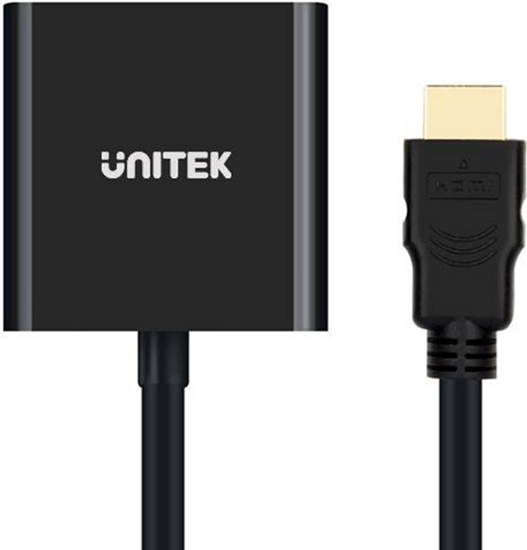 Adapter AV Unitek Y-6333 HDMI në VGA + Jack 3.5mm, i zi