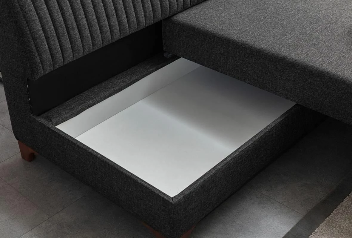 Kënd-sofë shtrat Atelier del Sofa, West majtas, ngjyrë antracit