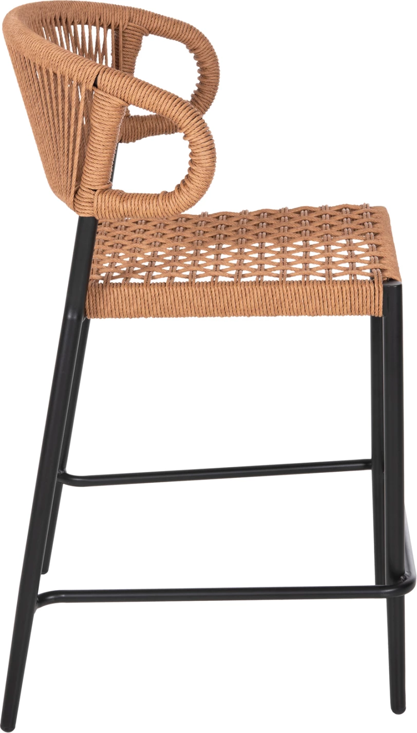 Karrige për bar mesatare EULO FH6087.03 alumin e zezë-ratan sintetik 60x56,5x99Hcm