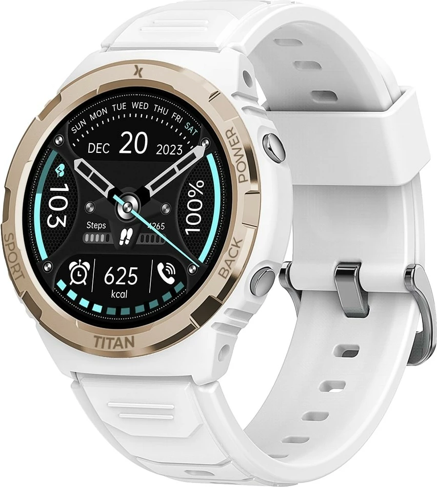Smartwatch Maxcom FW100 Titan Valkiria, 1.3" AMOLED, Bluetooth, Bardhë