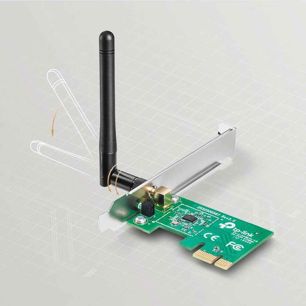 Adapter Wi-Fi TP-Link TL-WN781ND, PCI Express, 150Mbps, e gjelbër