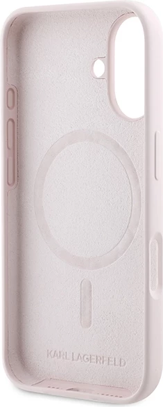 Mbështjellës Karl Lagerfeld Silicone KC Heads Ring MagSafe për iPhone 16, Rozë
