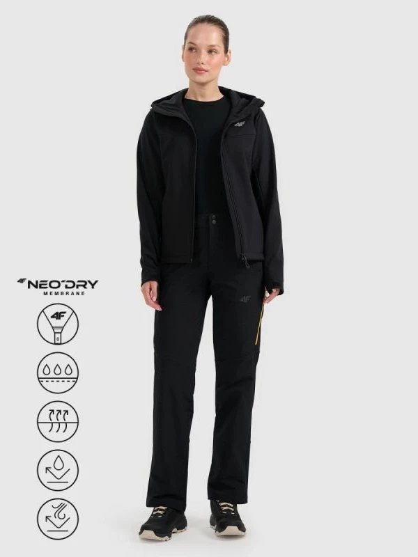 Jakne softshell për femra 4F, e zezë