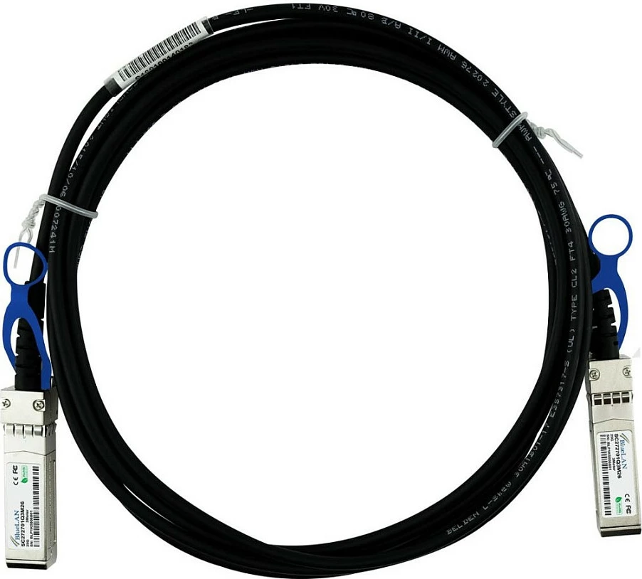 Kabllo DAC SFP28 BlueOptics BlueLAN DAC-10520, 25Gbps, 1m, e zezë
