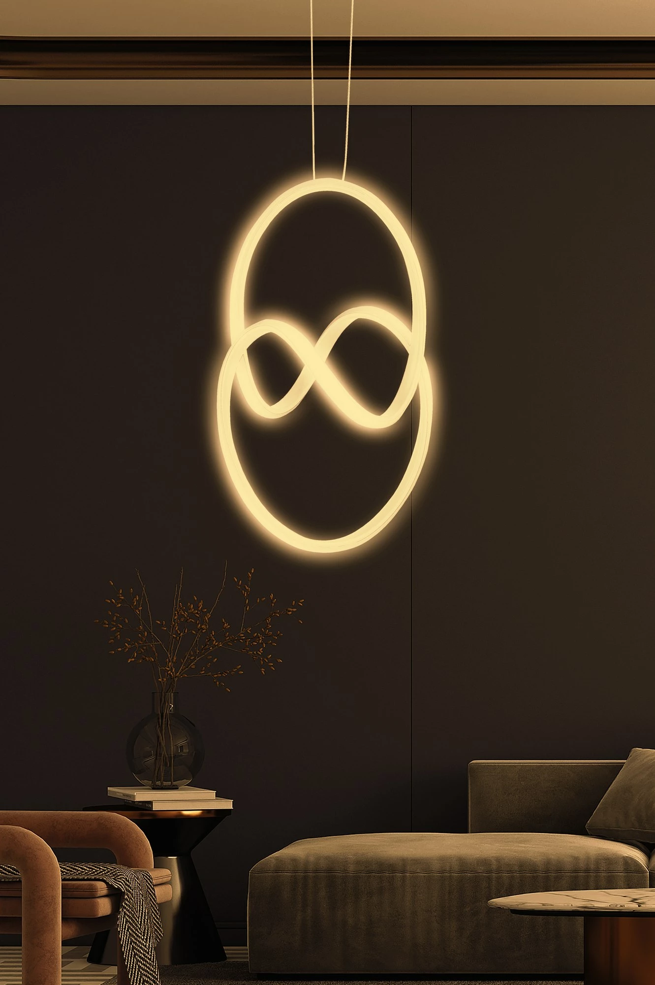 Llambë tavani Opviq Yin Yang, e bardhë, dritë e verdhë