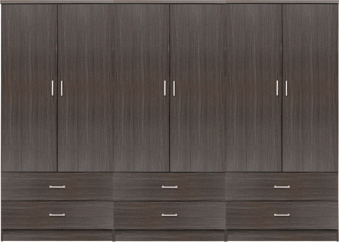 Dollap REINA 6-fletësh me 6 sirtarë FB921060.01 melaminë ngjyrë Zebrano 240x42x181Hcm