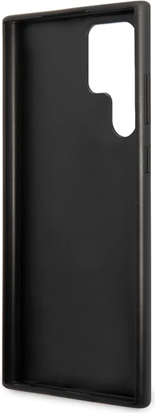 Mbështjellës Guess 4G Metal Gold Logo për Samsung Galaxy S23 Ultra, lëkurë sintetike, Gri