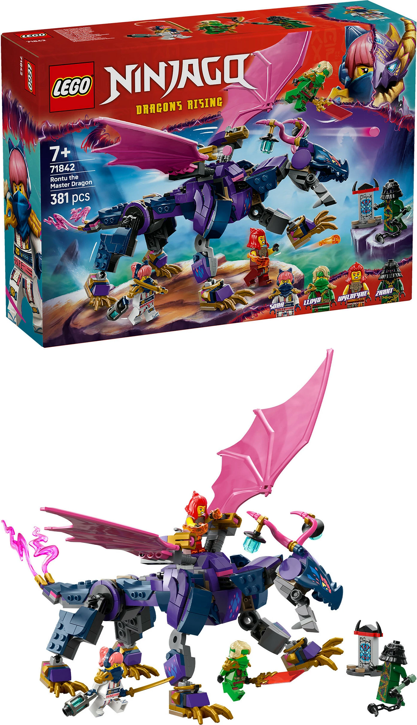 Set ndërtimi LEGO NINJAGO 71842 Rontu Master Dragon, 381 copë, 7+, shumëngjyrësh