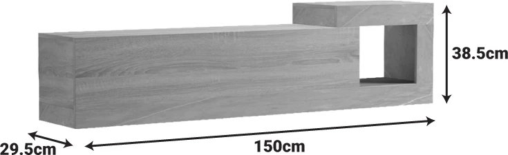 Mbajtëse muri për TV Flato, pamje sonoma-gri bezhë mermeri, 150x29.5x38.5cm