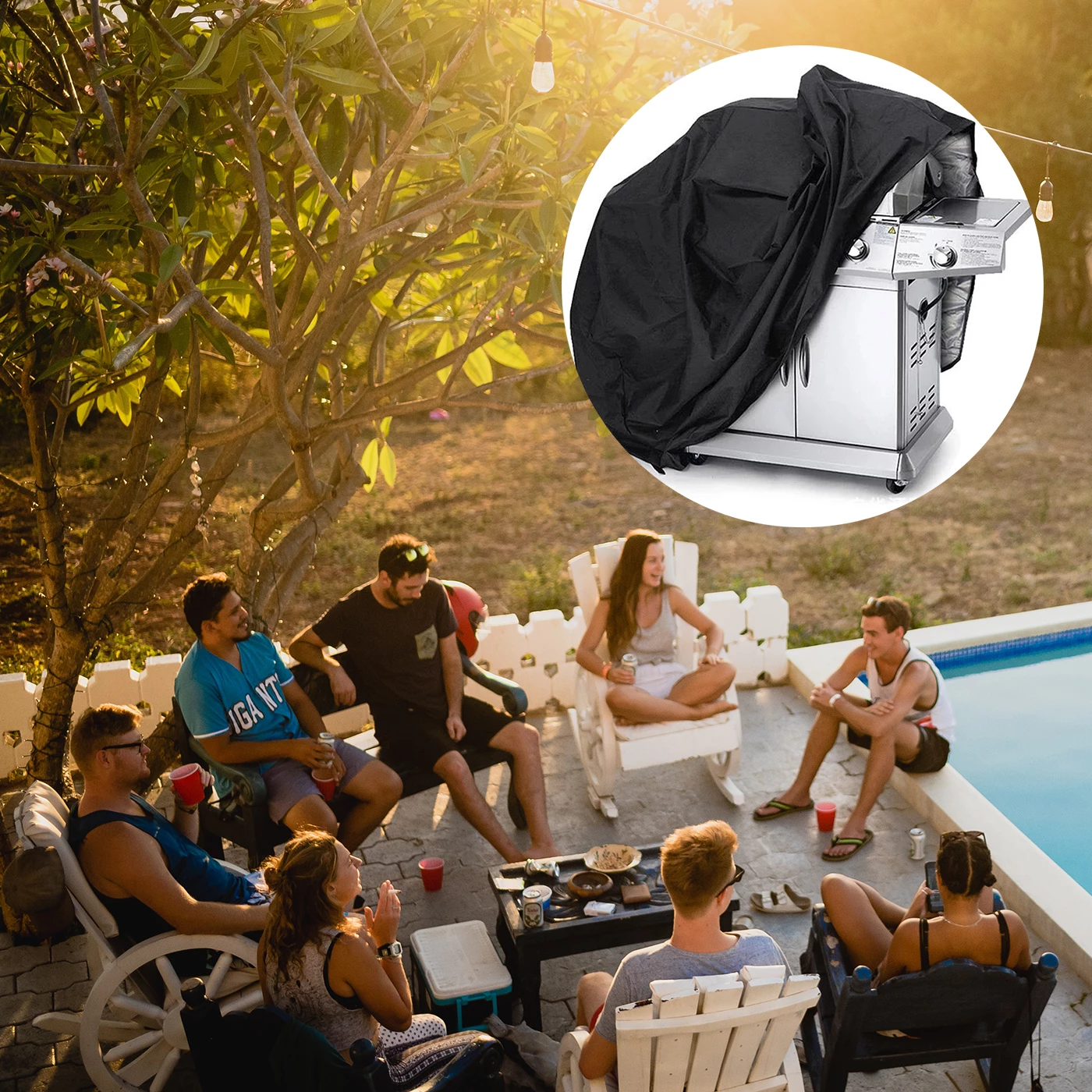 Mbulesë ujërezistuese për grilë/biçikletë/skuter, Hurtel, L 145x61x117 cm, e zezë