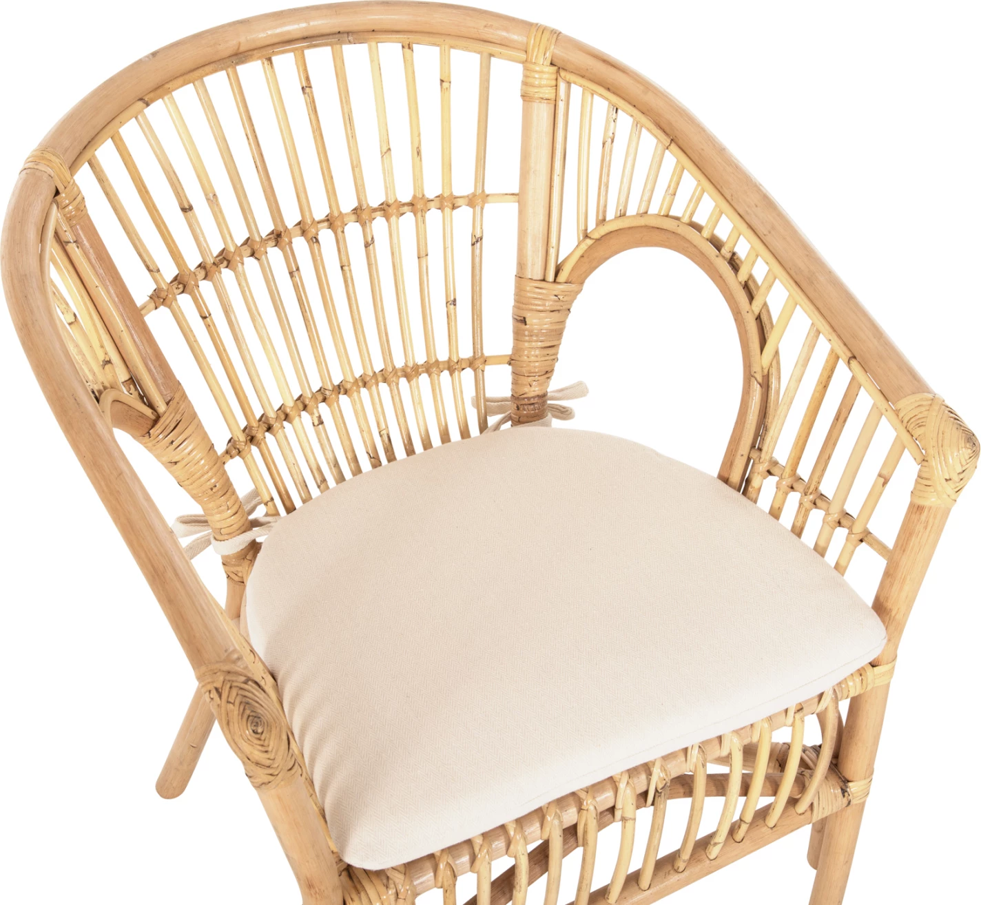 Karrige DAMPAR FH9929.04 ratan, jastëk i bardhë, 59x61x80 cm