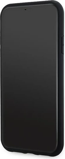 Mbështjellës DKNY Leather Checkered Mono Pattern MagSafe për iPhone 11/XR, i zi