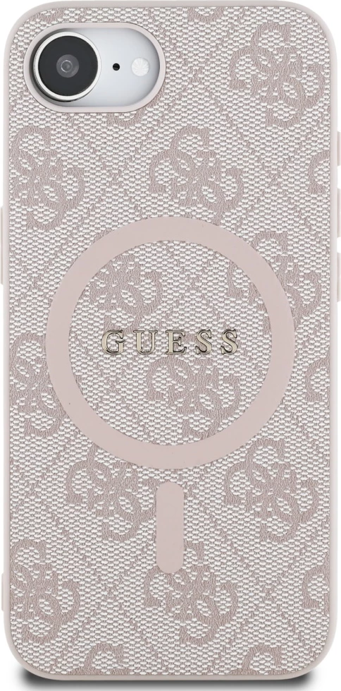 Mbështjellës Guess 4G Ring Classic Logo MagSafe për iPhone 16e, Rozë