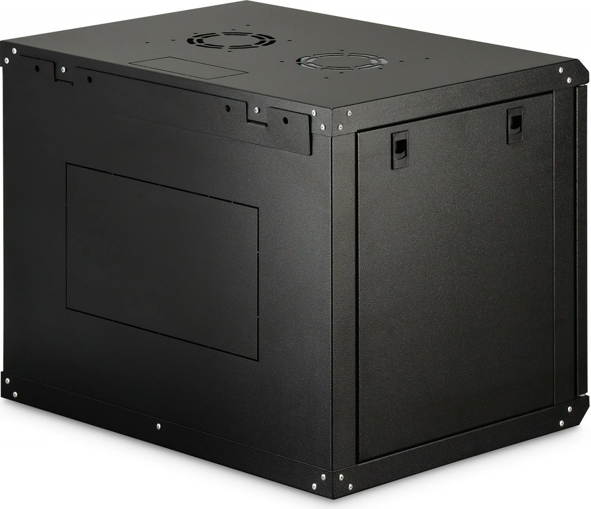 Kabinet rrjeti i montueshëm në mur, Digitus DN-37105, 19" 9U, 474x600x450 mm, derë xhami, ngarkesë 60 kg, i pa-montuar, zi