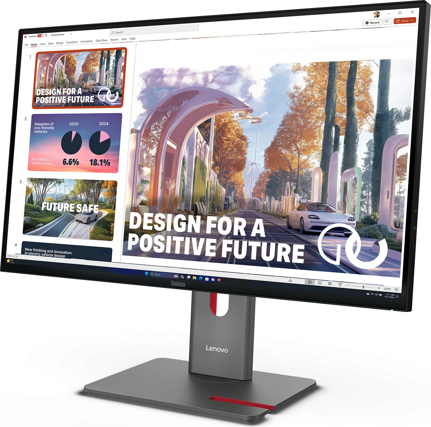 Monitor Lenovo ThinkVision P27QD-40, 27", QHD 2560x1440, LED, 10-bit, Raven Black