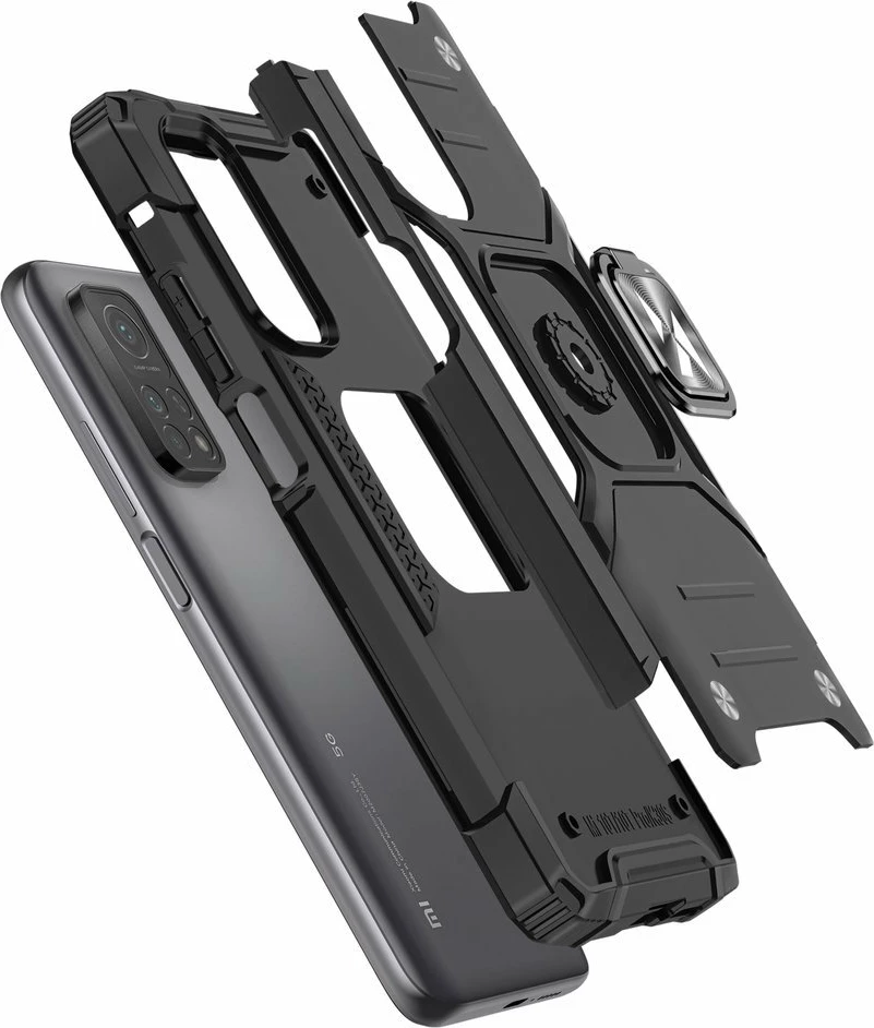 Mbështjellës Wozinsky Ring Armor me këmbalec për Samsung Galaxy A72, e zezë